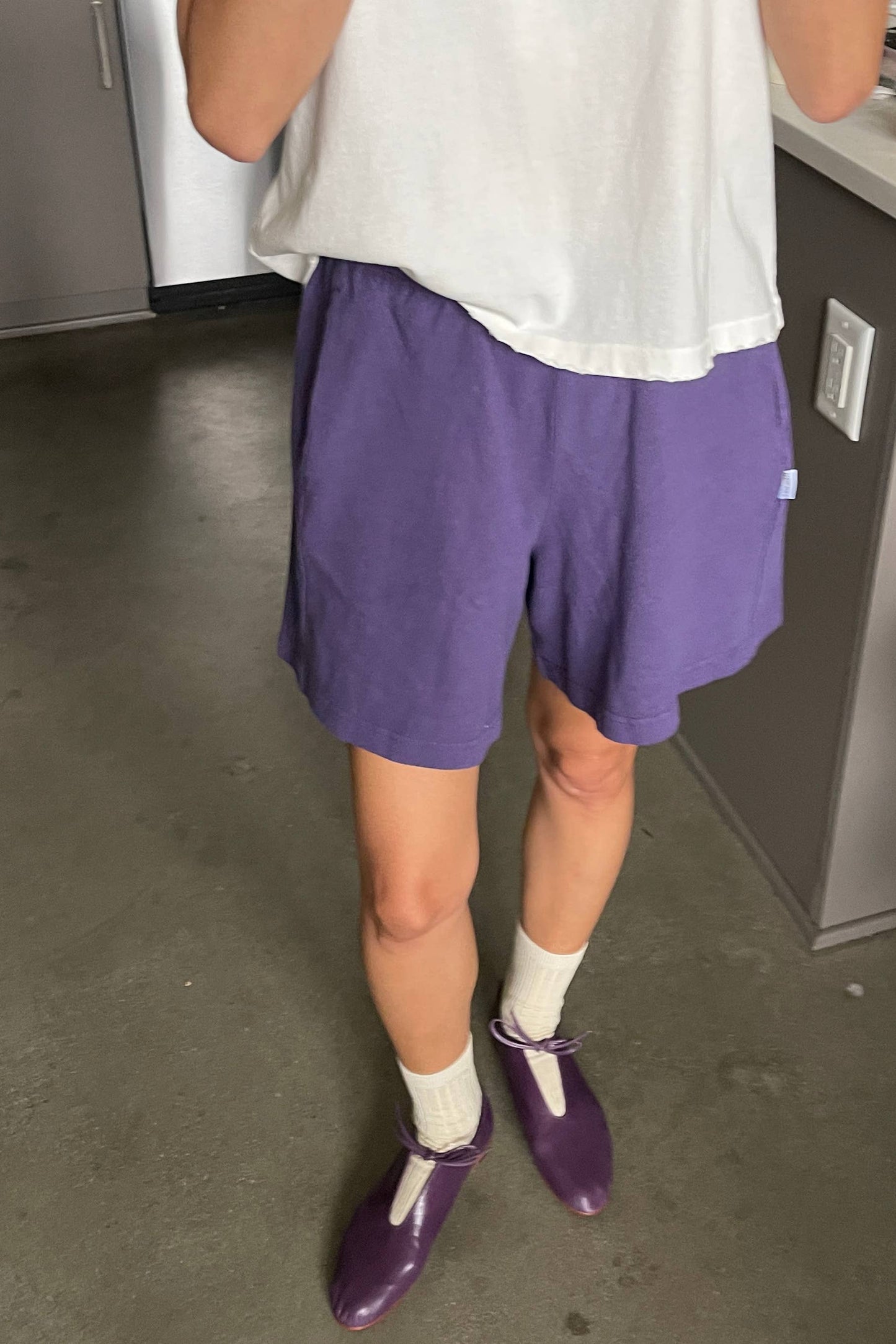 Flared Basketball Shorts - Eggplant