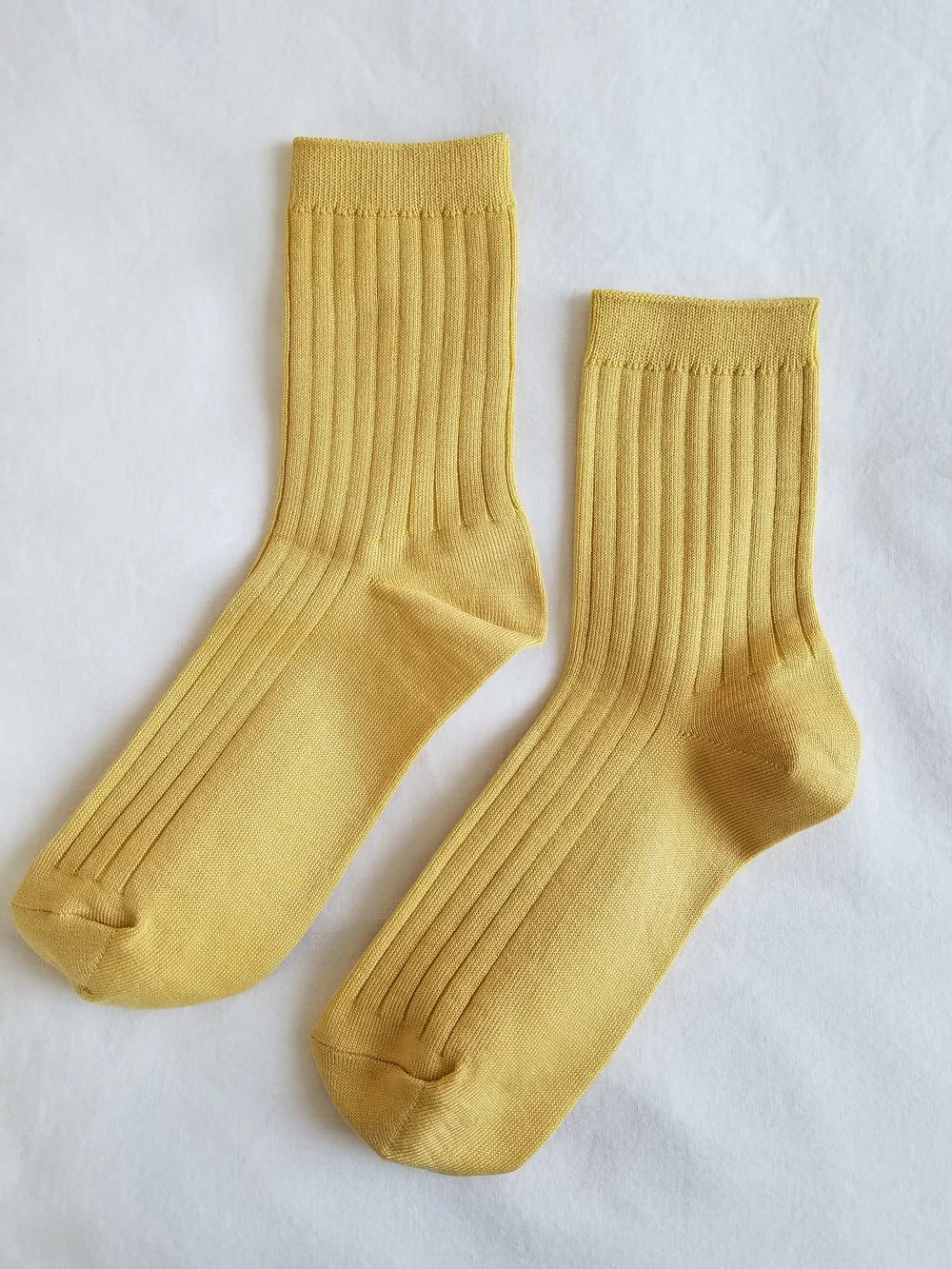 Her Socks - Mercerized Combed Cotton Rib: Buttercup