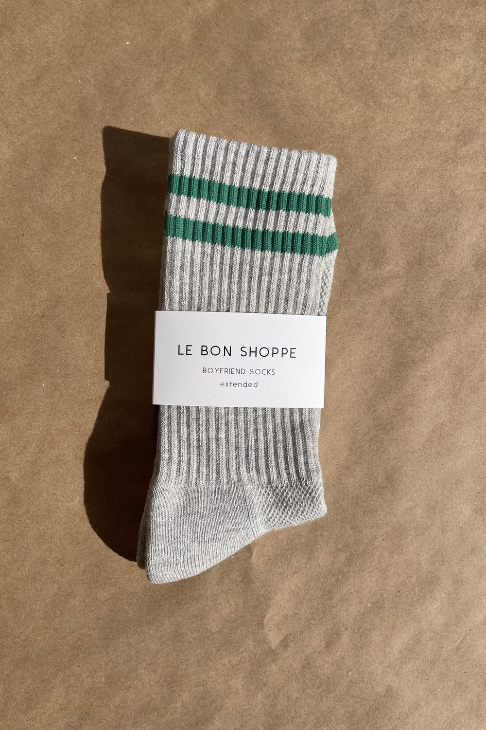 Extended Boyfriend Socks Light Grey