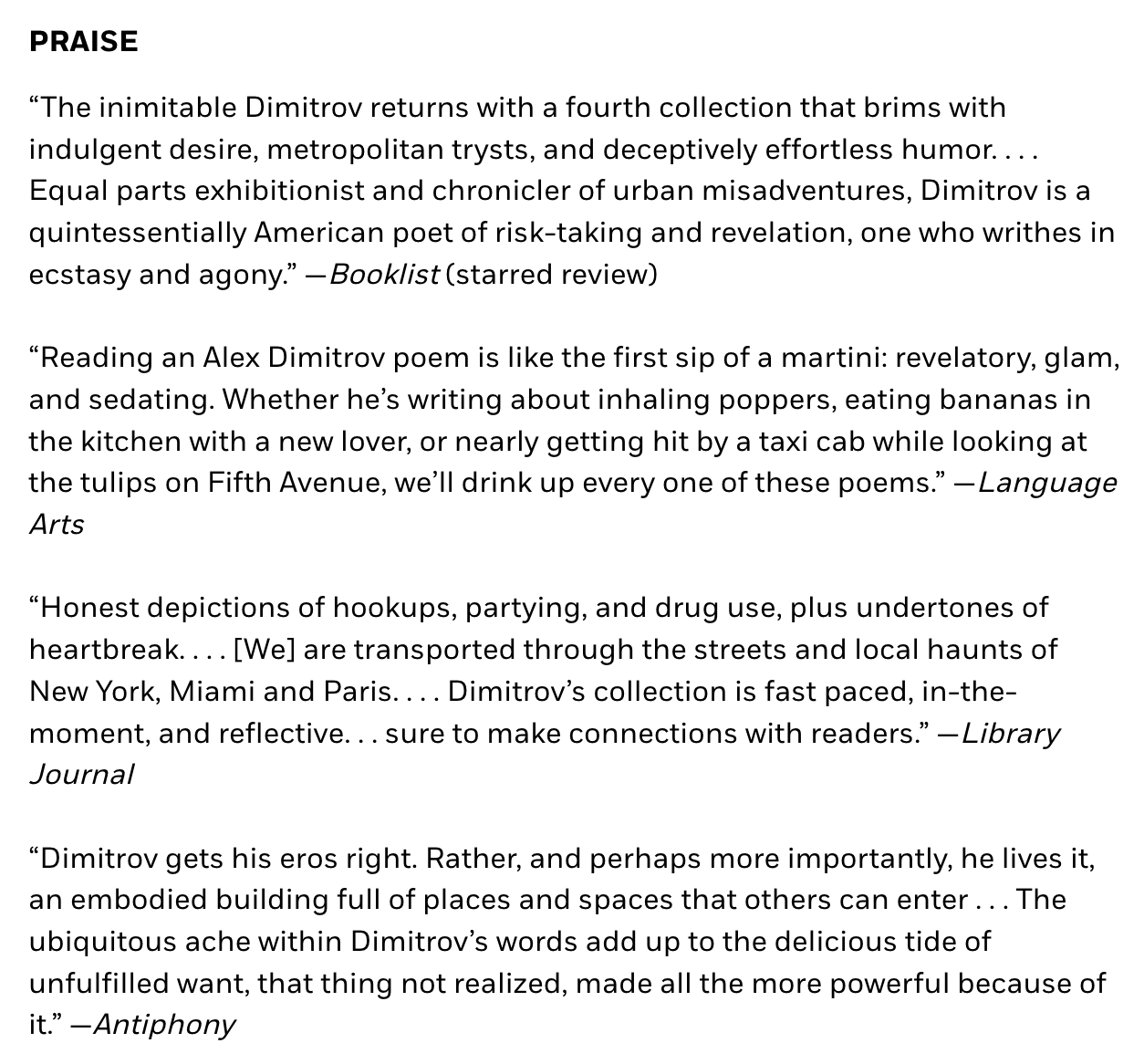 Ecstasy: Poems - Alex Dimitrov