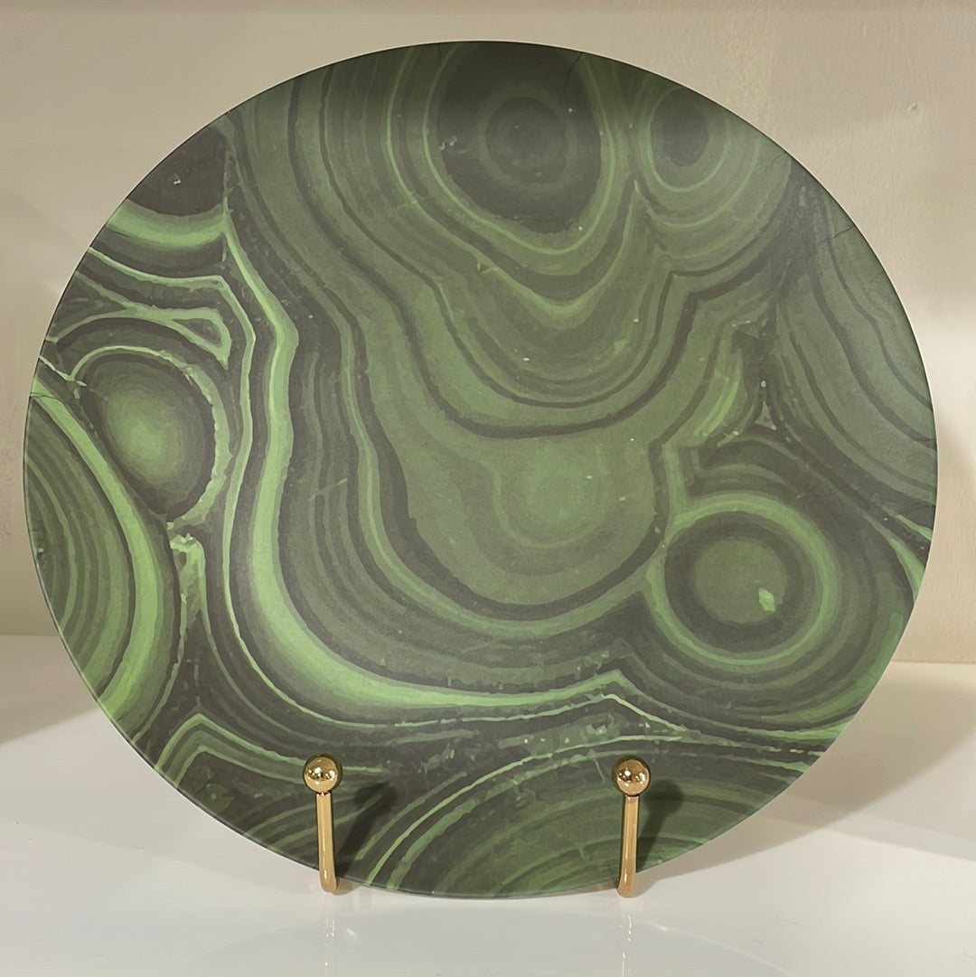 Green Marble Bamboo Plates 10”