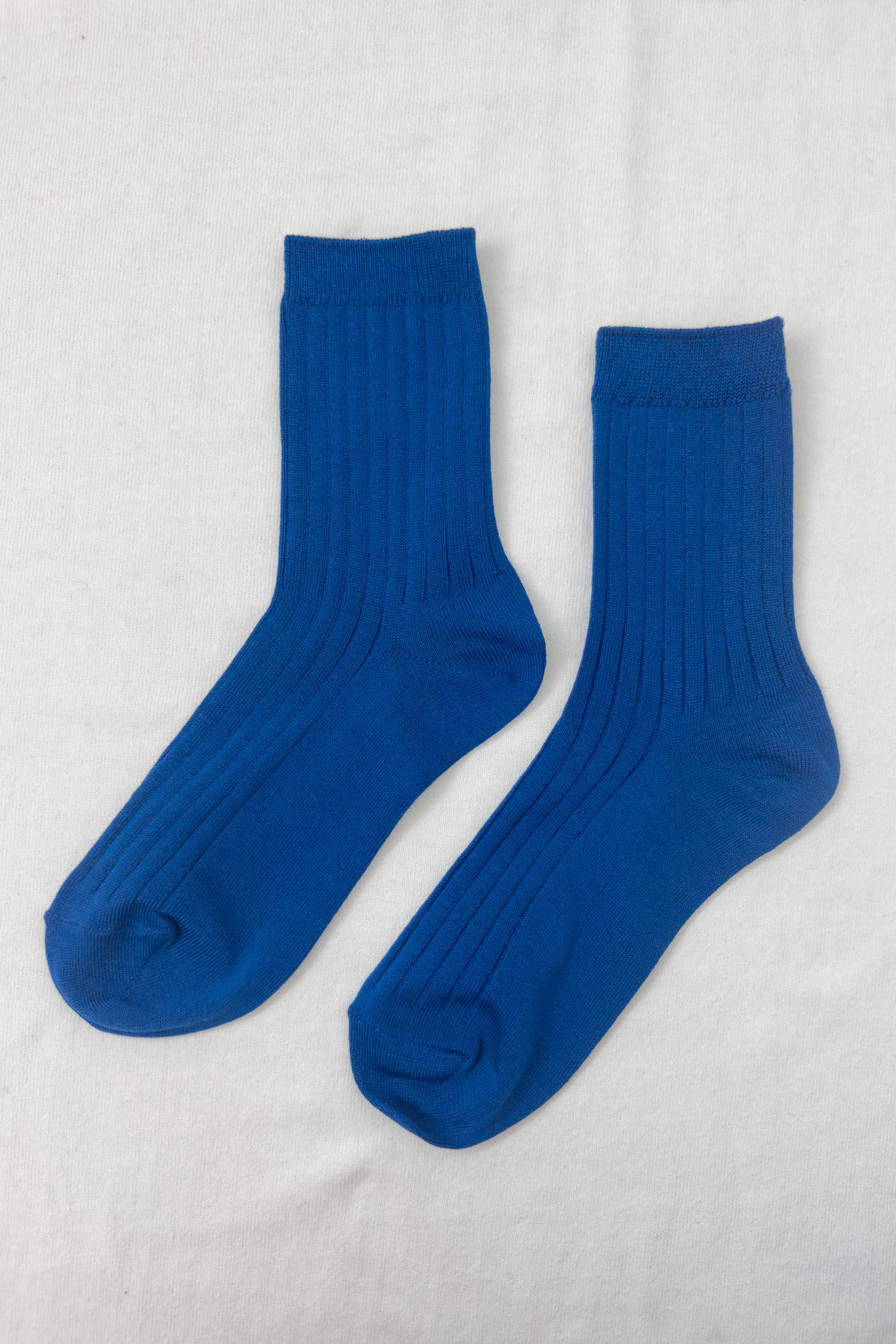 Her Socks - Mercerized Combed Cotton Rib: Cobalt