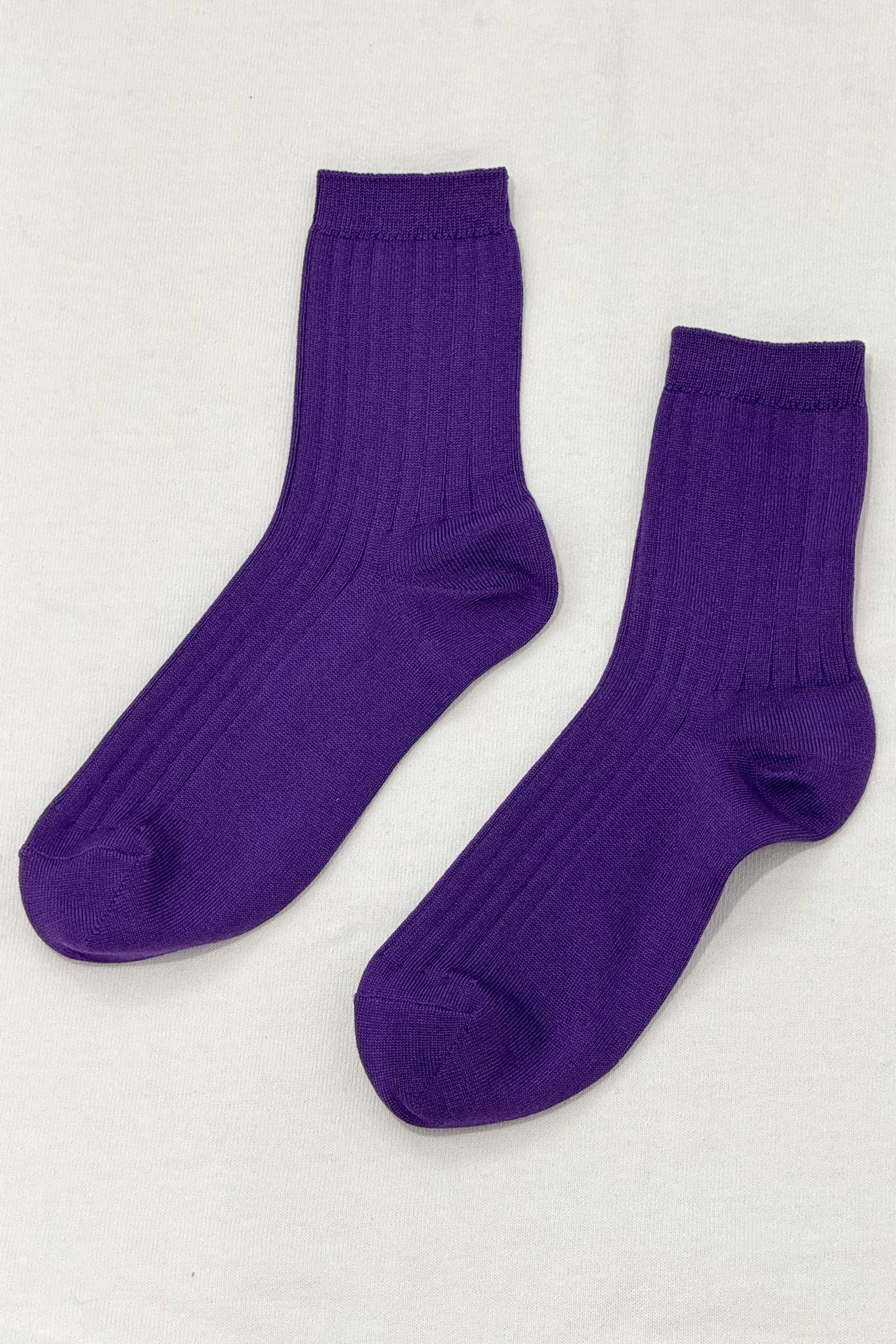 Her Socks - Mercerized Combed Cotton Rib: Eggplant