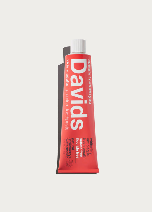 Davids kids + adults premium toothpaste  /  strawberry water